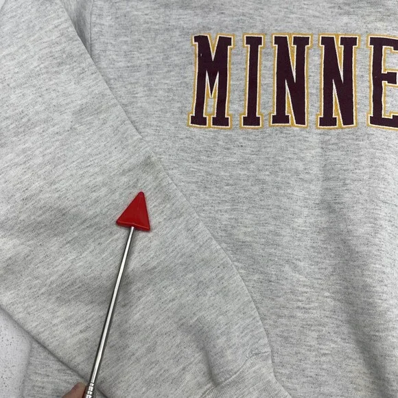 Minnesota Golden Gophers Sweatshirt Mens Large Gray NCAA Galt Sand Crewneck - Picture 3 of 8